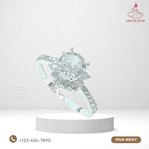 Nhẫn bạc đính kim cương